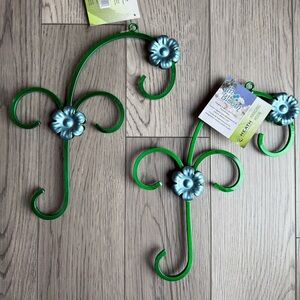 NEW-2 Heath Hooks “In Bloom” Flower And Bird Feeder Hanging Hook